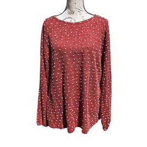 ADIBOSY NWT Polka Dot Textured Tie‎ Back Sweater Long Sleeve Knit Top Size L
